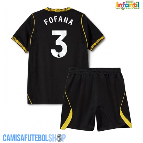 Camisa de time de futebol Chelsea Wesley Fofana #3 Replicas 2º Equipamento Infantil 2026-27 Manga Curta (+ Calças curtas)